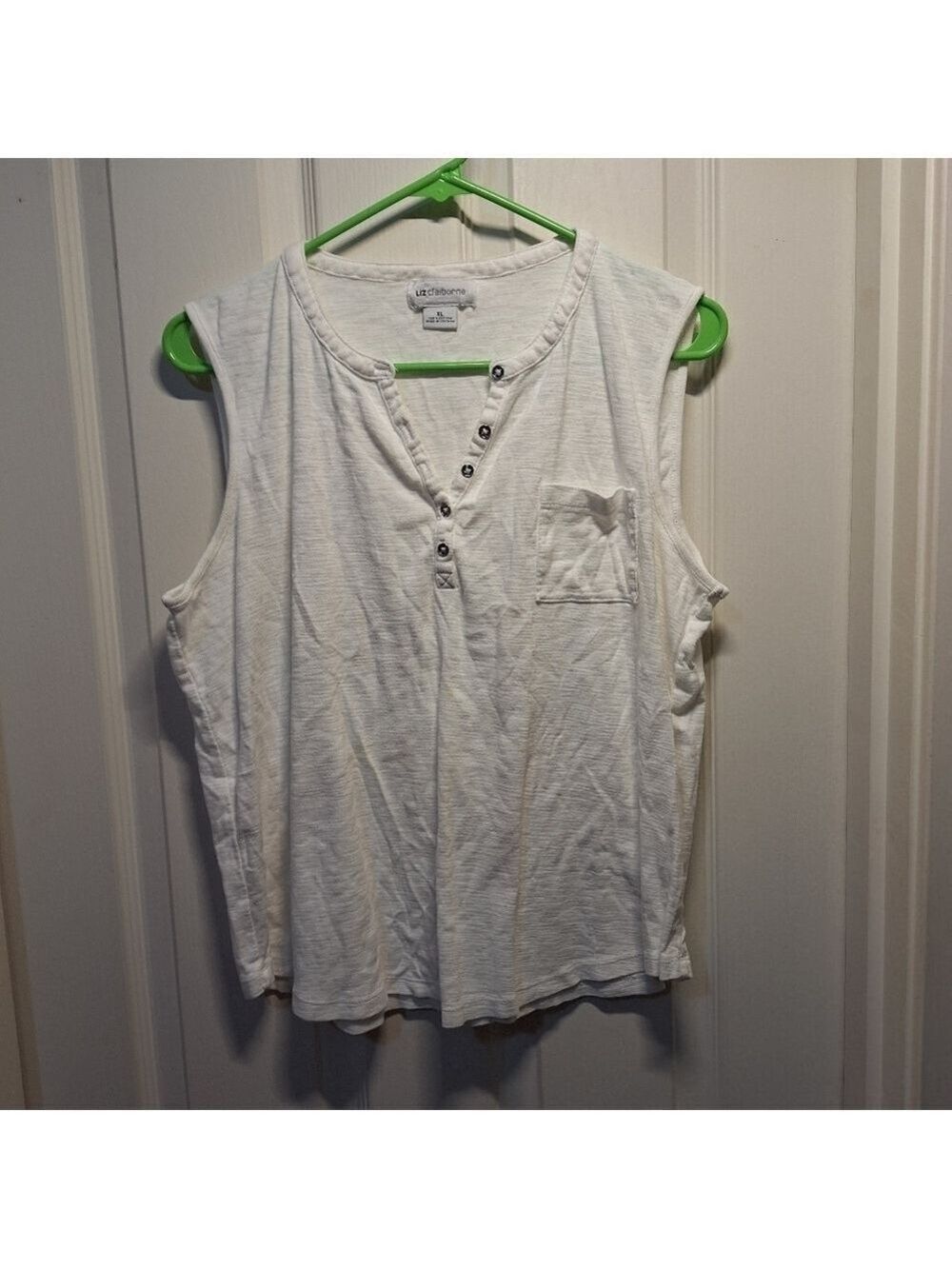 Liz Claiborne White Sleeveless Top Womens XL
